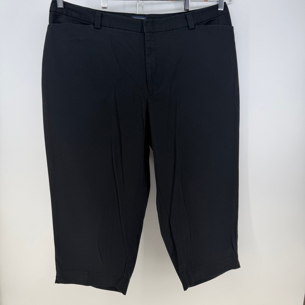 Dockers Capri Pants Women 24W Black Stretch Cotton High Rise‎ Casual Office Work